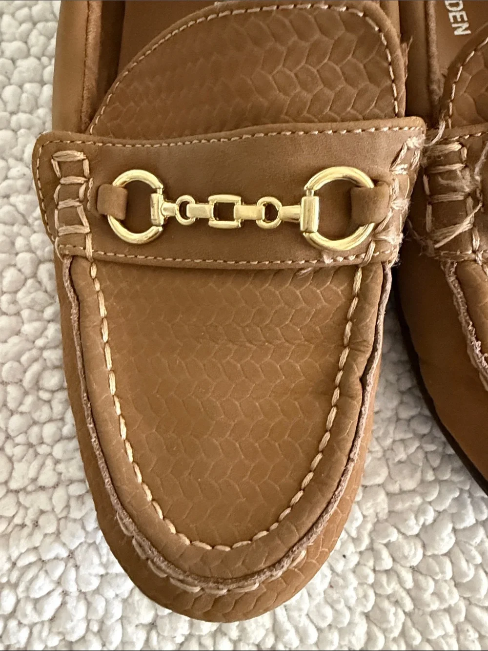 Steve Madden Brown Leather Bit Loafers for kids size 2